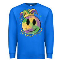 True Royal smiley face mardi gras Premium Sweatshirt - MaliasSmallBusiness