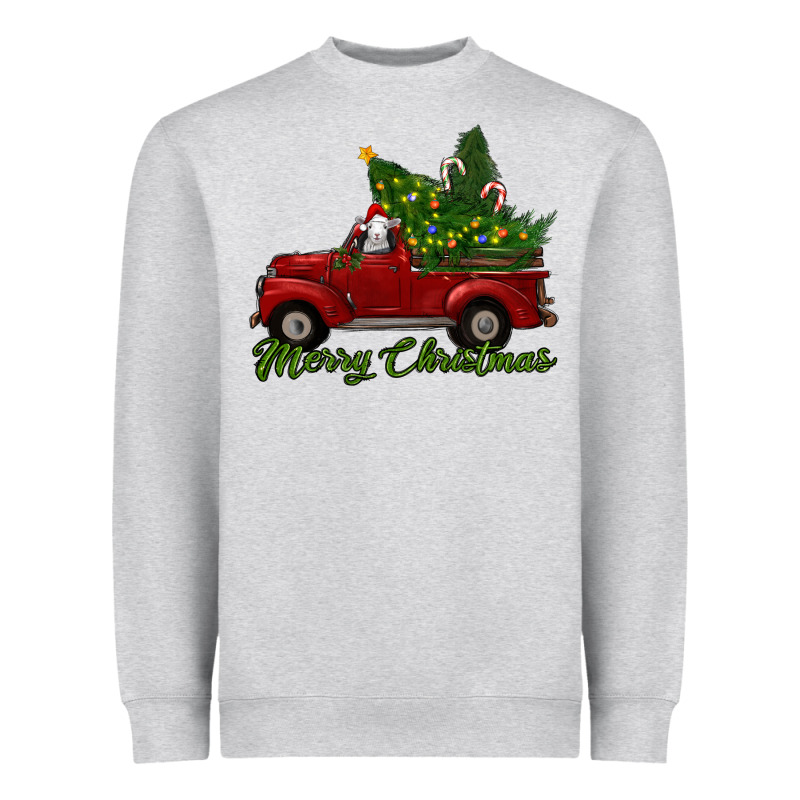 Merry Christmas Baby Sheep Trees With Truck Heavyweight Sweatshirt by RanaPortraitStore | Teevron