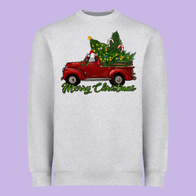 Merry Christmas Baby Sheep Trees With Truck Heavyweight Sweatshirt Designed By Ranaportraitstore