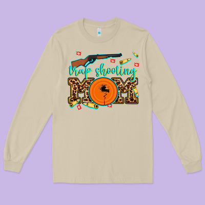 Trap Shooting Mom Long Sleeve Tee Designed By Adodesignshop