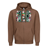 Chestnut baseball serape cowhide turquoise leopard glitter  brushstrokes Zipper Hoodie - Artiststas