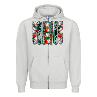 Dove Grey baseball serape cowhide turquoise leopard glitter  brushstrokes Zipper Hoodie - Artiststas