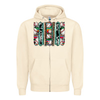 Sandshell baseball serape cowhide turquoise leopard glitter  brushstrokes Zipper Hoodie - Artiststas