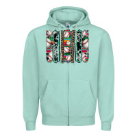 Seafoam baseball serape cowhide turquoise leopard glitter  brushstrokes Zipper Hoodie - Artiststas