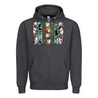 Smoke baseball serape cowhide turquoise leopard glitter  brushstrokes Zipper Hoodie - Artiststas