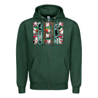 Sports Green baseball serape cowhide turquoise leopard glitter  brushstrokes Zipper Hoodie - Artiststas
