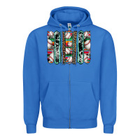 True Royal baseball serape cowhide turquoise leopard glitter  brushstrokes Zipper Hoodie - Artiststas