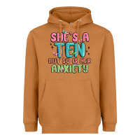 Meerkat she's a ten but so is her anxiety Heavyweight Hoodie - MaliasSmallBusiness
