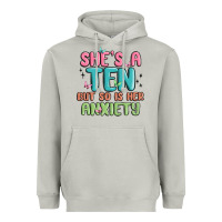 Moon Dust she's a ten but so is her anxiety Heavyweight Hoodie - MaliasSmallBusiness