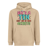 Mushroom she's a ten but so is her anxiety Heavyweight Hoodie - MaliasSmallBusiness