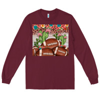Burgundy football leopard cactus Long Sleeve Tee - JahusDesignShop
