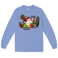 Colony Blue joy with volleyball and santa's hat Long Sleeve Tee - AdoDesignShop