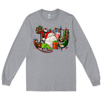 Heather Grey joy with volleyball and santa's hat Long Sleeve Tee - AdoDesignShop