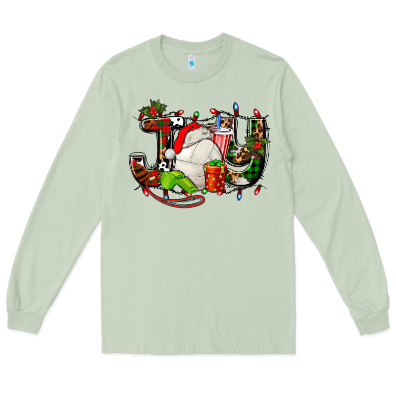 Joy With Volleyball And Santa's Hat Long Sleeve Tee by AdoDesignShop | Teevron