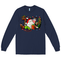 Navy joy with volleyball and santa's hat Long Sleeve Tee - AdoDesignShop