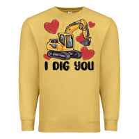 Antique Gold i dig you valentines excavator Premium Sweatshirt - MaliasSmallBusiness