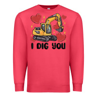 Cardinal i dig you valentines excavator Premium Sweatshirt - MaliasSmallBusiness