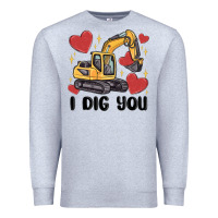 Heather Grey i dig you valentines excavator Premium Sweatshirt - MaliasSmallBusiness