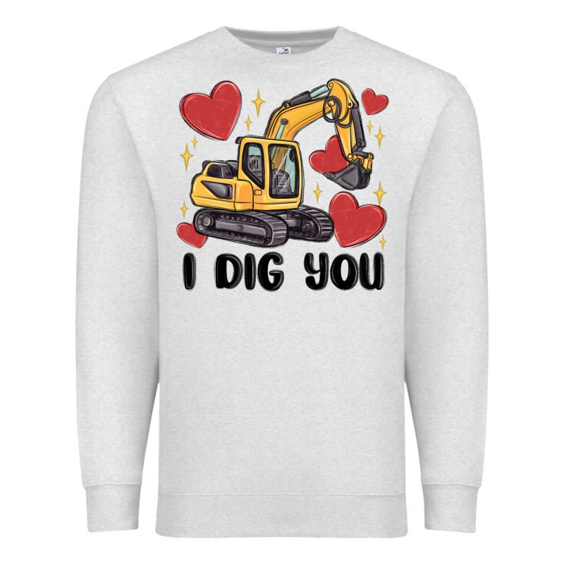 I Dig You Valentines Excavator Premium Sweatshirt by MaliasSmallBusiness | Teevron