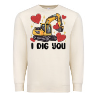 Sandshell i dig you valentines excavator Premium Sweatshirt - MaliasSmallBusiness