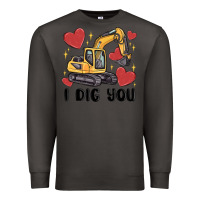 Smoke i dig you valentines excavator Premium Sweatshirt - MaliasSmallBusiness