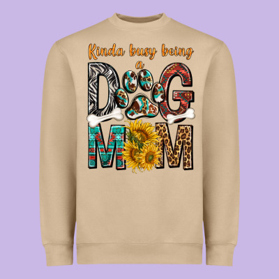 Kinda Busy Being A Dog Mom Heavyweight Sweatshirt Designed By Texasbilliewilder