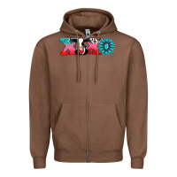 Chestnut xoxo with cow Zipper Hoodie - AdoDesignShop
