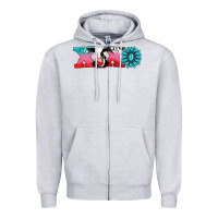 Heather Grey xoxo with cow Zipper Hoodie - AdoDesignShop