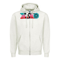 Oatmeal Heather xoxo with cow Zipper Hoodie - AdoDesignShop