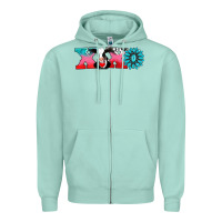 Seafoam xoxo with cow Zipper Hoodie - AdoDesignShop