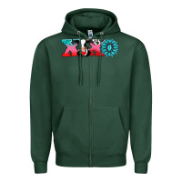 Sports Green xoxo with cow Zipper Hoodie - AdoDesignShop