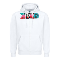 White xoxo with cow Zipper Hoodie - AdoDesignShop
