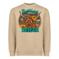 Mushroom Highland Heifer Western Heavyweight Sweatshirt - RanaPortraitStore