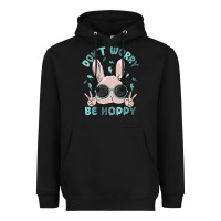 Black don't worry be hoppy Heavyweight Hoodie - MaliasSmallBusiness