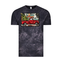 Cloud Black christmas truck Vintage Tee - BarkalooDesign