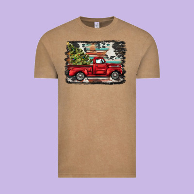 Christmas Truck Vintage Tee Designed By Barkaloodesign