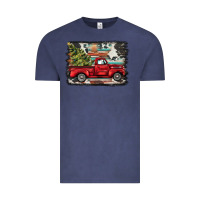 Vintage Denim christmas truck Vintage Tee - BarkalooDesign