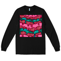 Black valentines day leopard and turquoise gemstone seamless pattern Long Sleeve Tee - BundleAndBundleShop