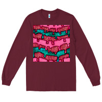 Burgundy valentines day leopard and turquoise gemstone seamless pattern Long Sleeve Tee - BundleAndBundleShop