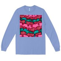 Colony Blue valentines day leopard and turquoise gemstone seamless pattern Long Sleeve Tee - BundleAndBundleShop