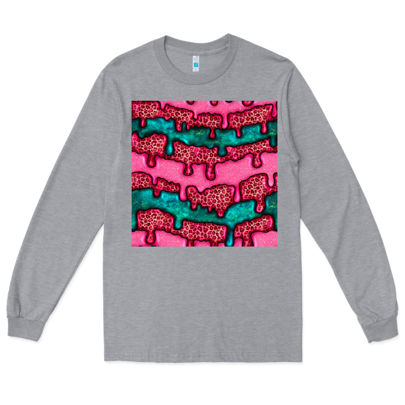 Valentines Day Leopard And Turquoise Gemstone Seamless Pattern Long Sleeve Tee by BundleAndBundleShop | Teevron