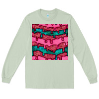 Matcha valentines day leopard and turquoise gemstone seamless pattern Long Sleeve Tee - BundleAndBundleShop