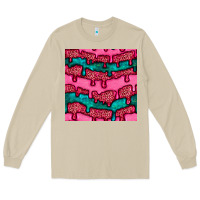 Mushroom valentines day leopard and turquoise gemstone seamless pattern Long Sleeve Tee - BundleAndBundleShop