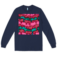 Navy valentines day leopard and turquoise gemstone seamless pattern Long Sleeve Tee - BundleAndBundleShop