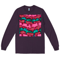 Plum valentines day leopard and turquoise gemstone seamless pattern Long Sleeve Tee - BundleAndBundleShop