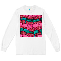 White valentines day leopard and turquoise gemstone seamless pattern Long Sleeve Tee - BundleAndBundleShop