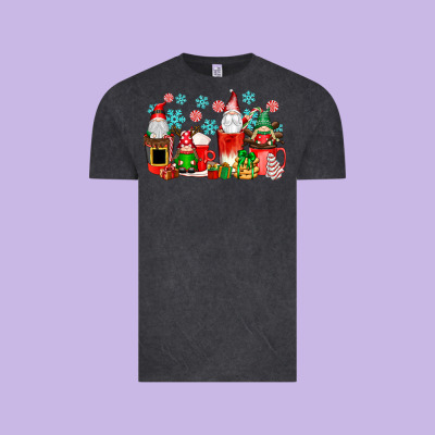 Christmas Gnomes Coffee Cups Vintage Tee Designed By Texasbilliewilder