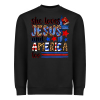 Black she loves jesus and america too Heavyweight Sweatshirt - Zillion Design Studio