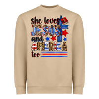 Mushroom she loves jesus and america too Heavyweight Sweatshirt - Zillion Design Studio