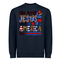 Navy she loves jesus and america too Heavyweight Sweatshirt - Zillion Design Studio
